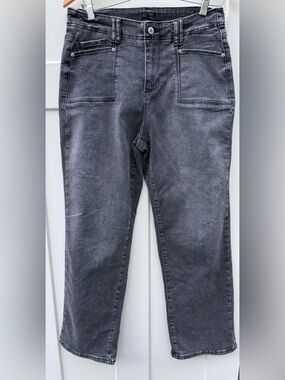 Charcoal Gray/Black High-Rise Denim Jeans size 12 waist 30